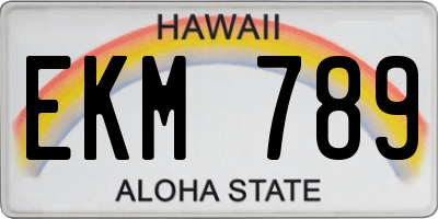 HI license plate EKM789