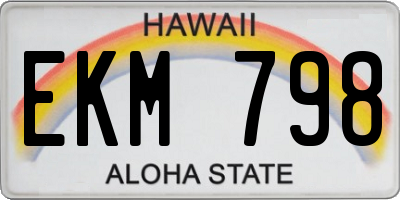 HI license plate EKM798