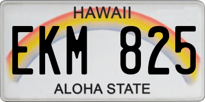 HI license plate EKM825