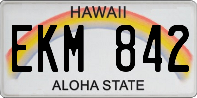 HI license plate EKM842