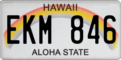 HI license plate EKM846