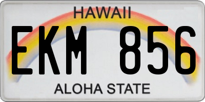 HI license plate EKM856