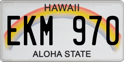 HI license plate EKM970