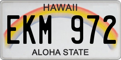 HI license plate EKM972