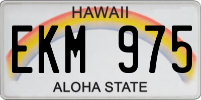 HI license plate EKM975