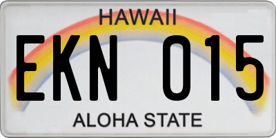 HI license plate EKN015