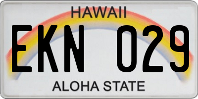 HI license plate EKN029