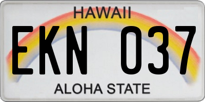 HI license plate EKN037