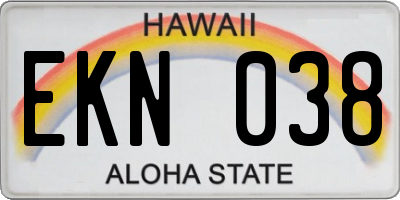 HI license plate EKN038