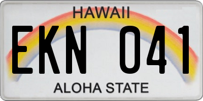 HI license plate EKN041
