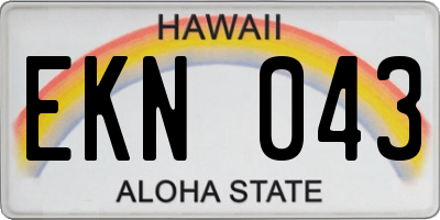 HI license plate EKN043