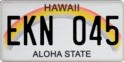 HI license plate EKN045