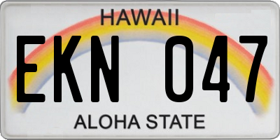 HI license plate EKN047