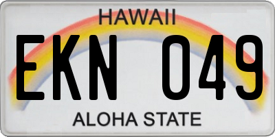 HI license plate EKN049