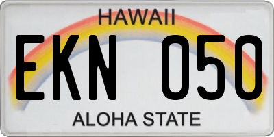 HI license plate EKN050