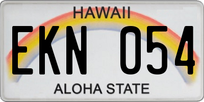 HI license plate EKN054