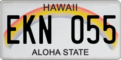 HI license plate EKN055