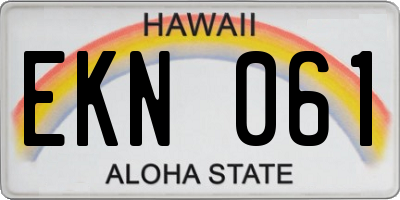 HI license plate EKN061