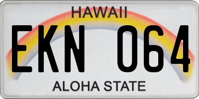 HI license plate EKN064