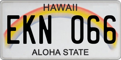 HI license plate EKN066