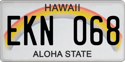 HI license plate EKN068