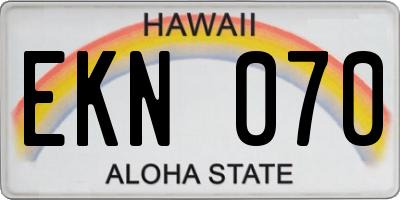 HI license plate EKN070