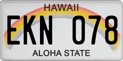 HI license plate EKN078