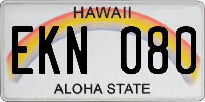 HI license plate EKN080