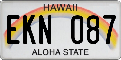 HI license plate EKN087