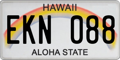 HI license plate EKN088