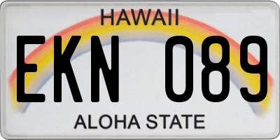 HI license plate EKN089