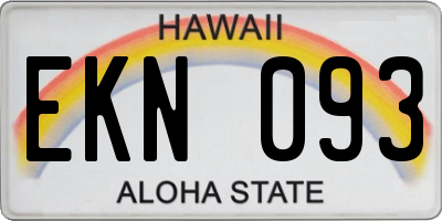 HI license plate EKN093