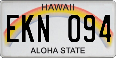 HI license plate EKN094