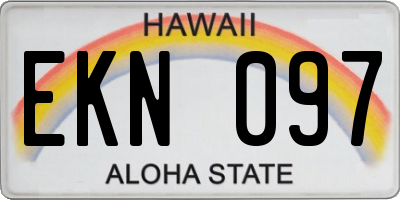 HI license plate EKN097