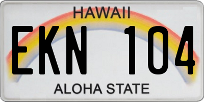 HI license plate EKN104
