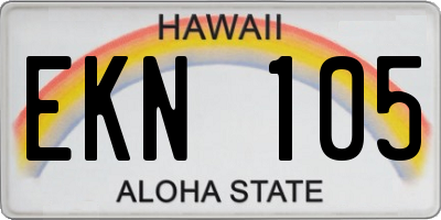 HI license plate EKN105