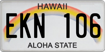 HI license plate EKN106