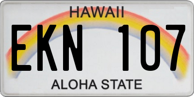 HI license plate EKN107