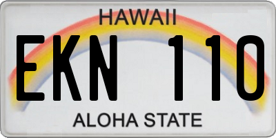 HI license plate EKN110