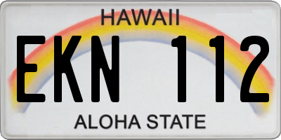 HI license plate EKN112
