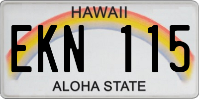 HI license plate EKN115