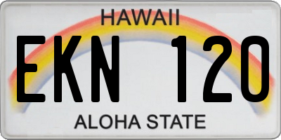 HI license plate EKN120