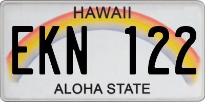 HI license plate EKN122