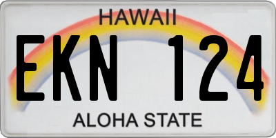 HI license plate EKN124