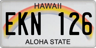 HI license plate EKN126