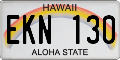 HI license plate EKN130
