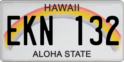 HI license plate EKN132