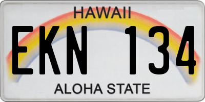 HI license plate EKN134