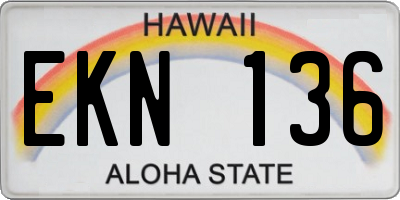 HI license plate EKN136