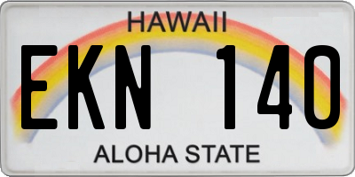 HI license plate EKN140